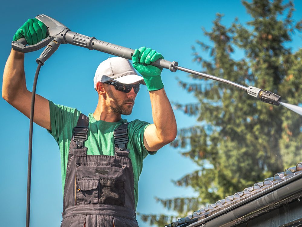Washing Plastic Transparent Carport Roof Pressure Washer Job.